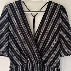 Xhilaration Black and White Patterned Jumpsuit
